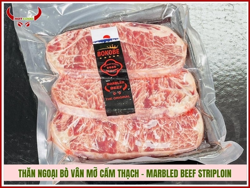 Thăn ngoại bò vân mỡ cẩm thạch – Marbled Beef Striploin