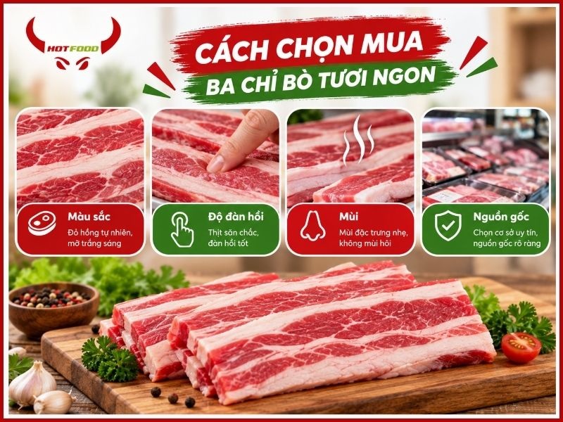 Cách chọn mua ba chỉ bò tươi ngon