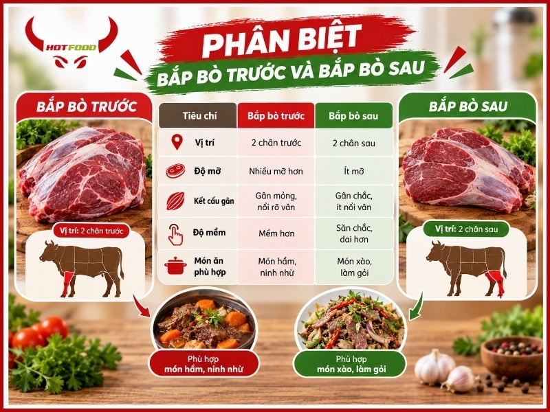 Phân biệt bắp bò trước và bắp bò sau