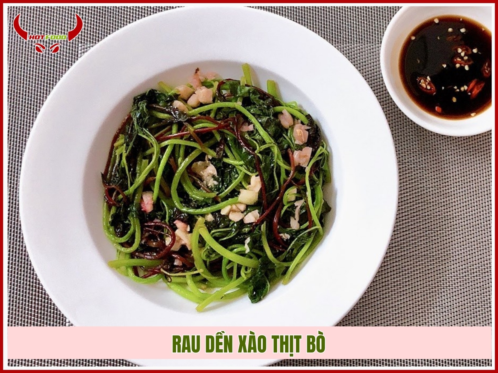 Rau den xao thit bo