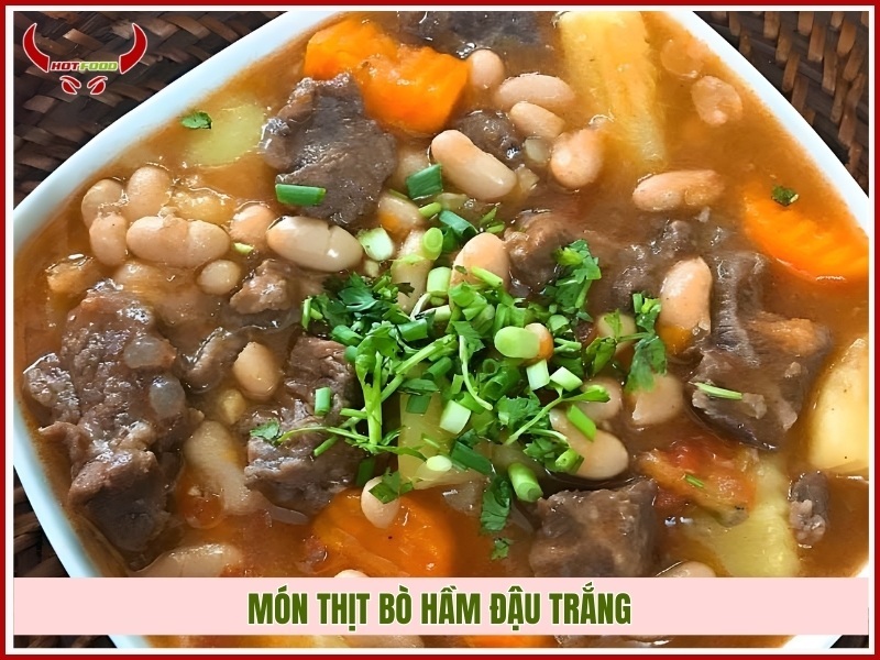 Món thịt bò hầm đậu trắng