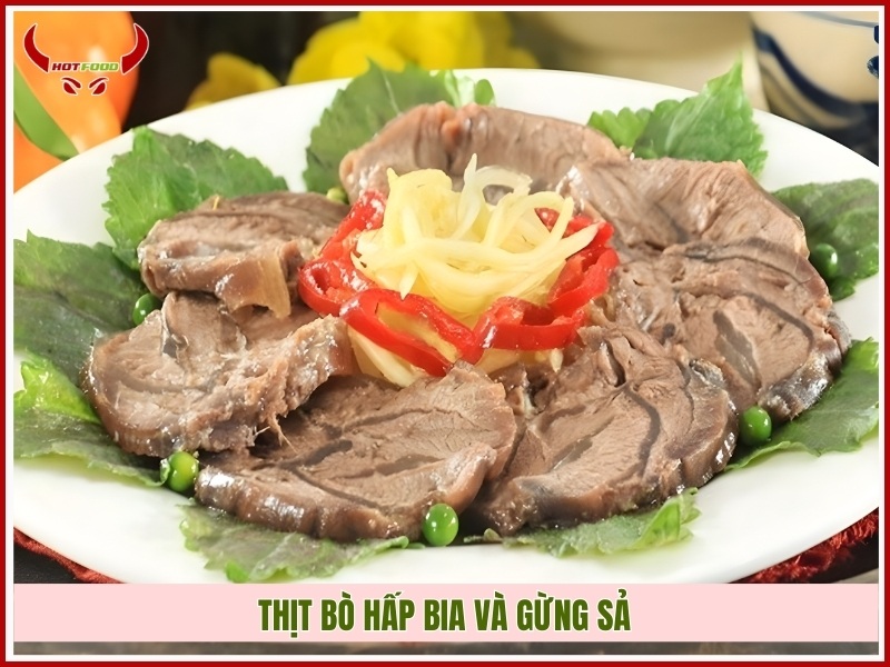 Thịt bò hấp bia và gừng sả