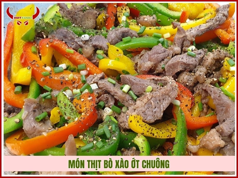 Nguyên liệu làm món thịt bò xào ớt chuông