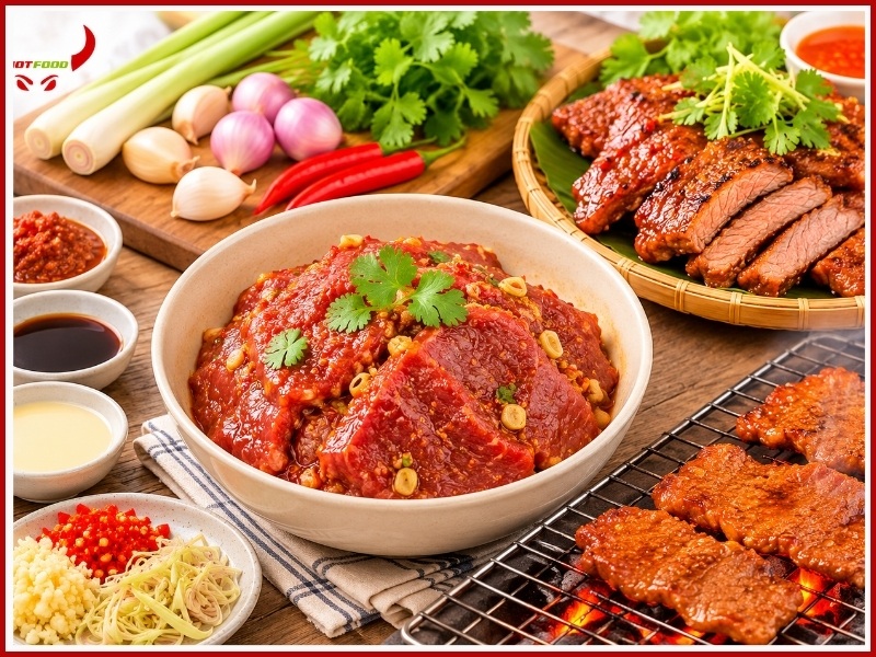 Cách ướp thịt bò nướng sa tế ngon ngất ngây