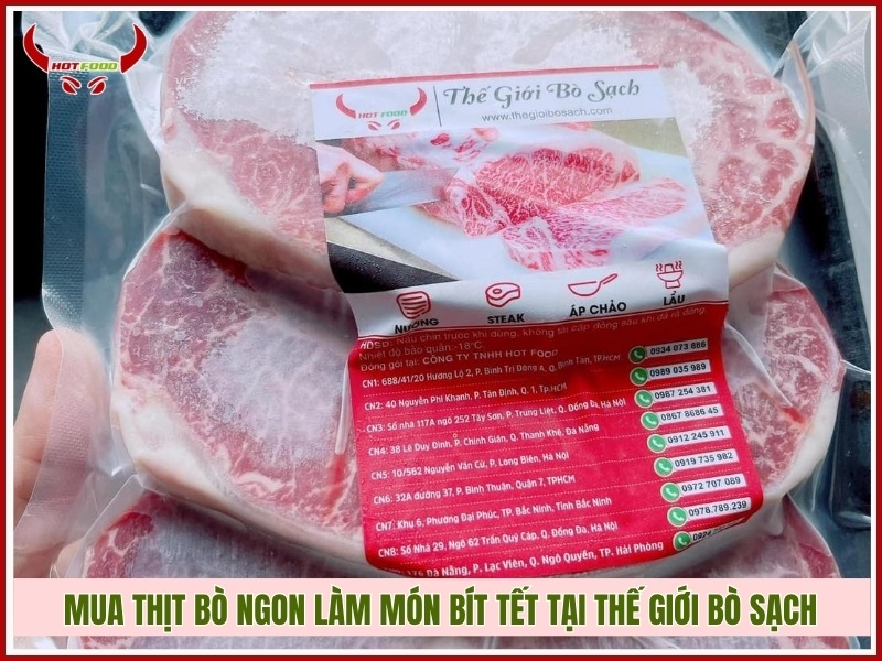 Mua thịt bò ngon làm món bít tết tại Thế Giới Bò Sạch