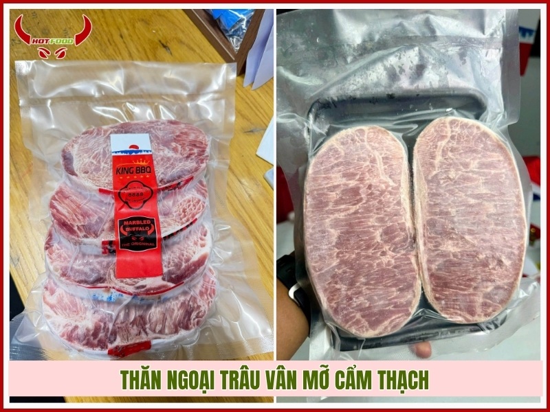 Thăn ngoại trâu vân mỡ cẩm thạch – Marbled Buffalo Striploin