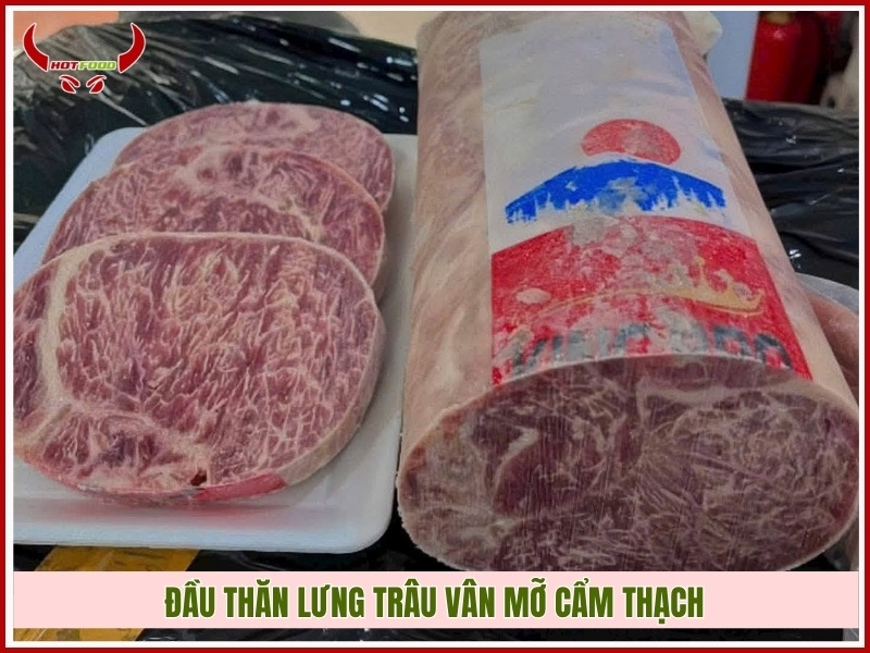 Đầu thăn lưng trâu vân mỡ cẩm thạch – Marbled Buffalo Ribeye
