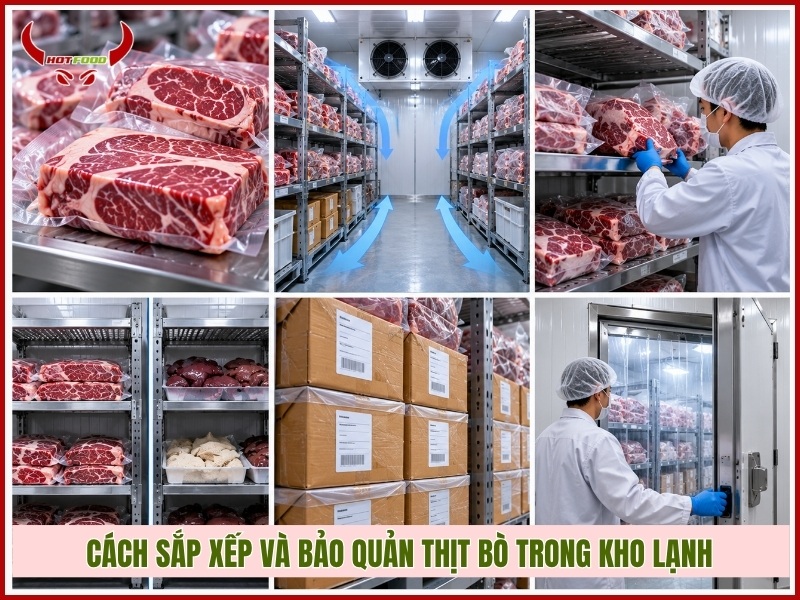 Cách sắp xếp và bảo quản thịt bò trong kho lạnh