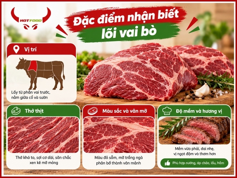 Đặc điểm nhận biết lõi vai bò