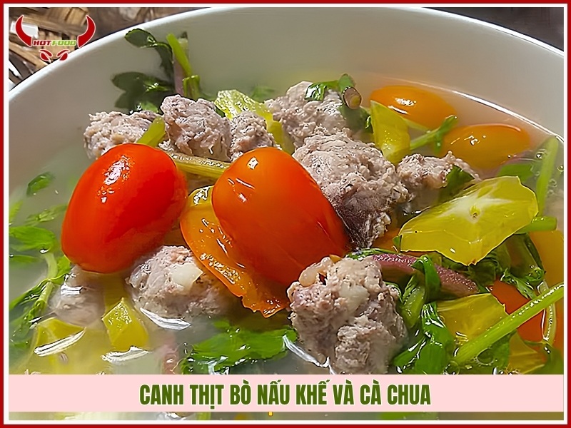 Canh thịt bò nấu khế và cà chua