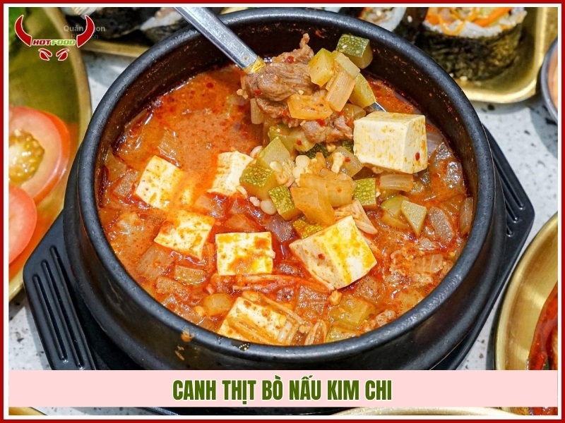 Canh thịt bò nấu kim chi