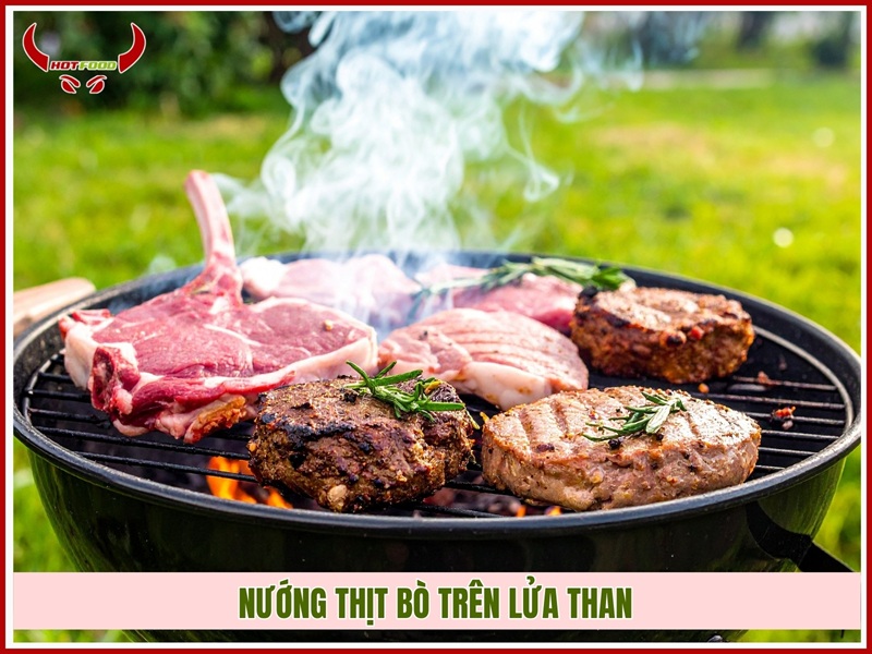 Nướng bằng bếp than hoặc bếp ga