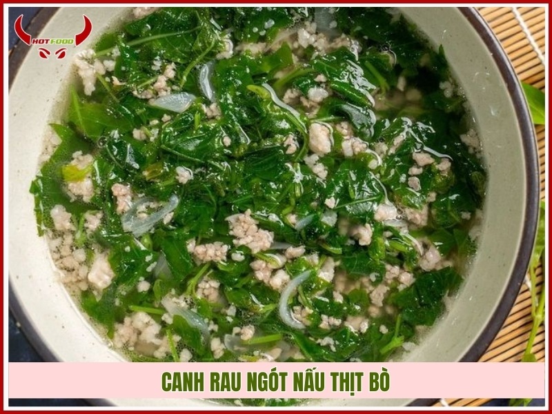 Canh rau ngót nấu thịt bò