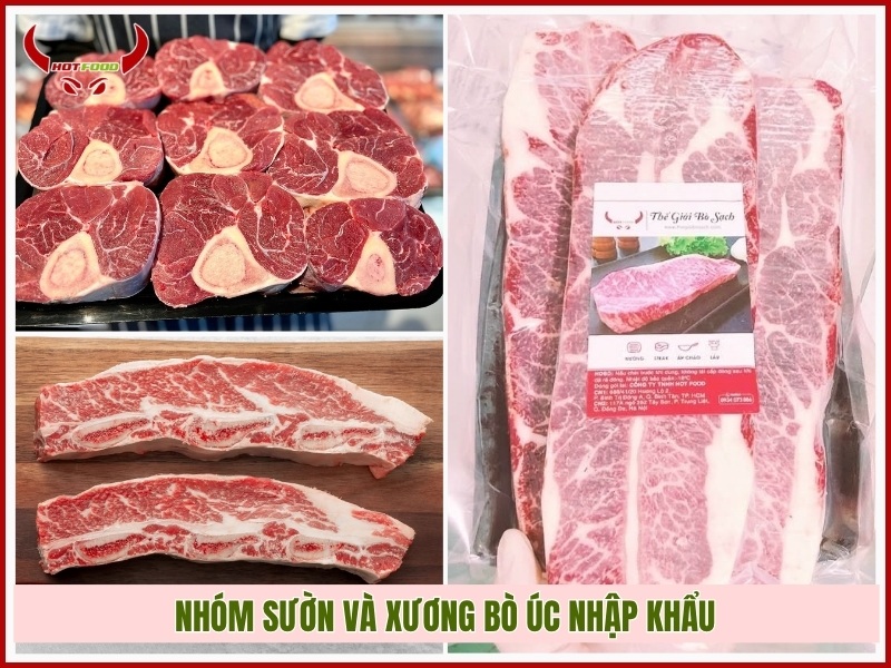 Nhóm sườn và xương bò Úc nhập khẩu