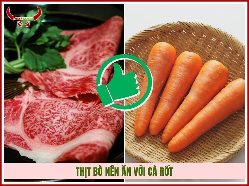 Thịt bò nên ăn với cà rốt