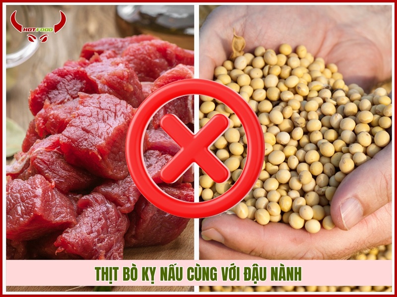 Thịt bò kỵ đậu nành