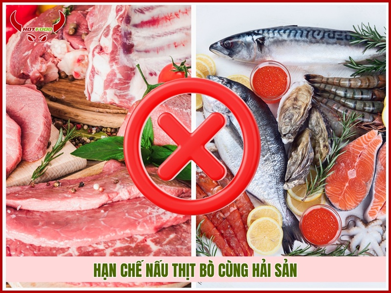 Thịt bò kỵ hải sản