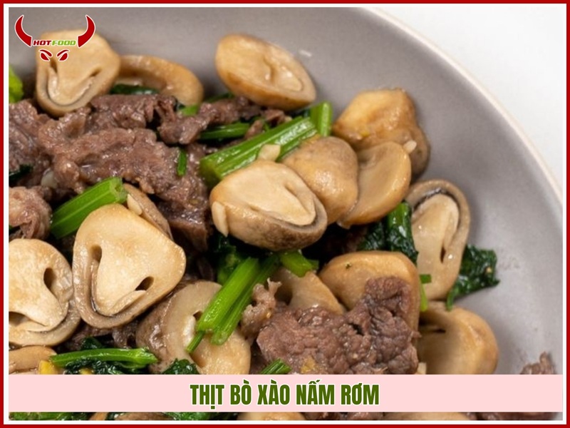 Thịt bò xào nấm rơm thơm ngon