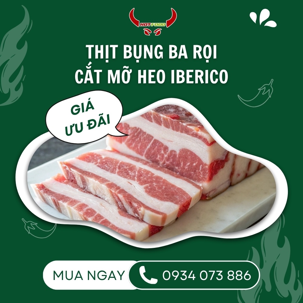 Dac diem cua thit bung ba roi cat mo heo IBERICO
