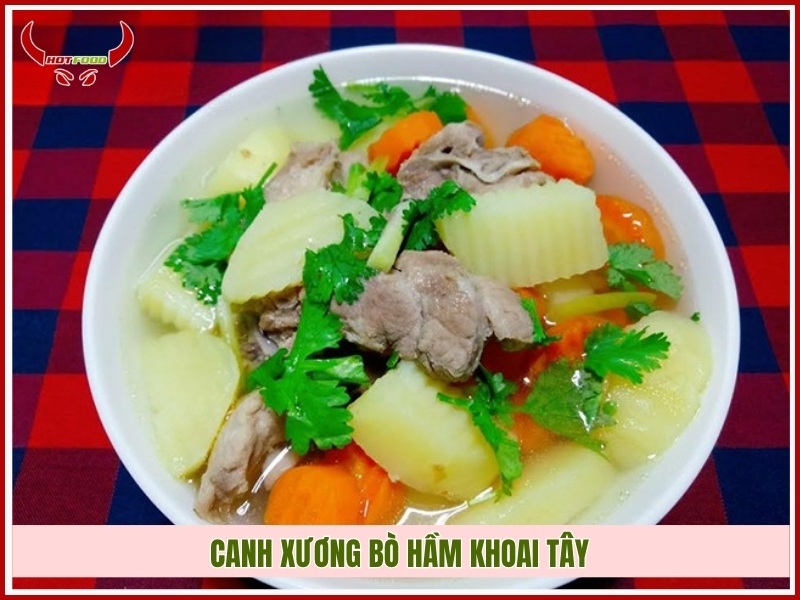 Canh xương bò hầm khoai tây
