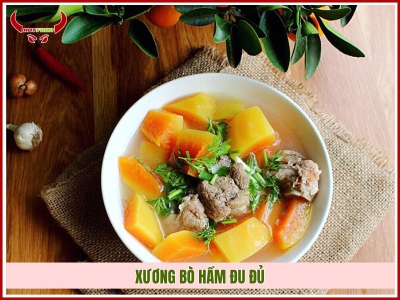 Xương bò hầm đu đủ