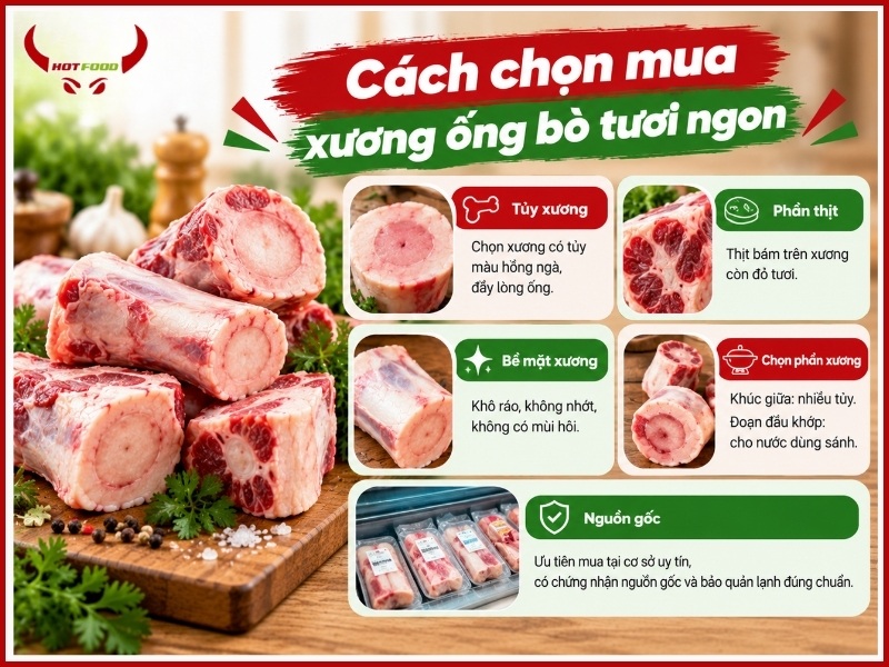 Cách chọn mua xương ống bò tươi ngon