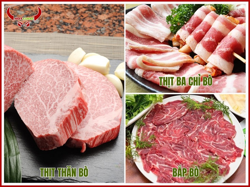 Các phần thịt bò và công dụng