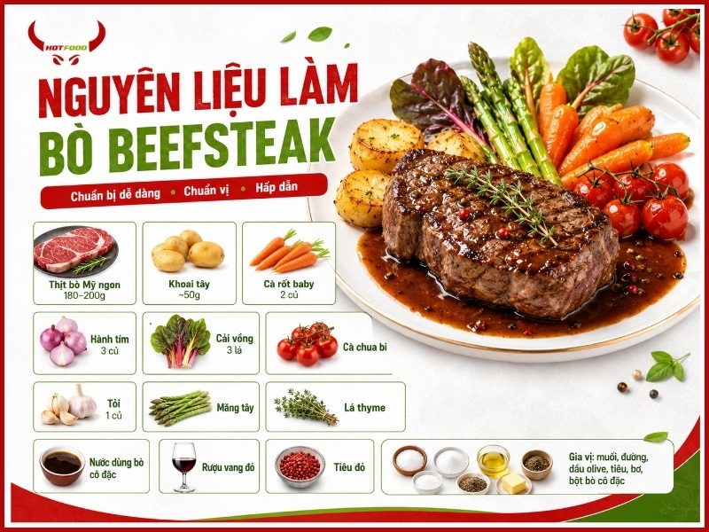 Nguyên liệu làm bò beefsteak