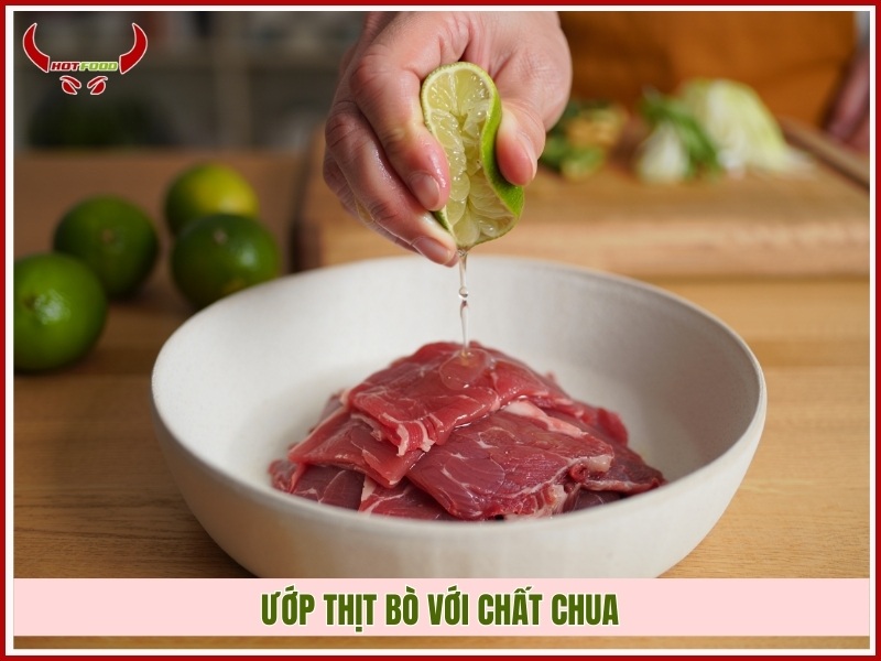 Ướp thịt bò với chất chua