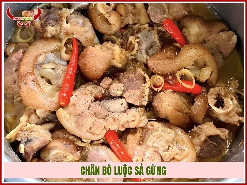 Chân bò luộc sả gừng