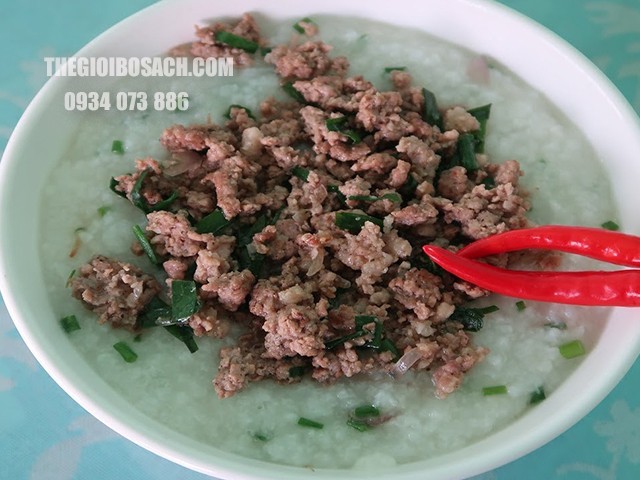 Cháo thịt bò đậu xanh thơm ngon