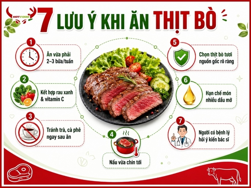 7 lưu ý khi ăn thịt bò