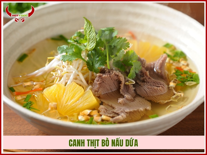 Canh thịt bò nấu dứa