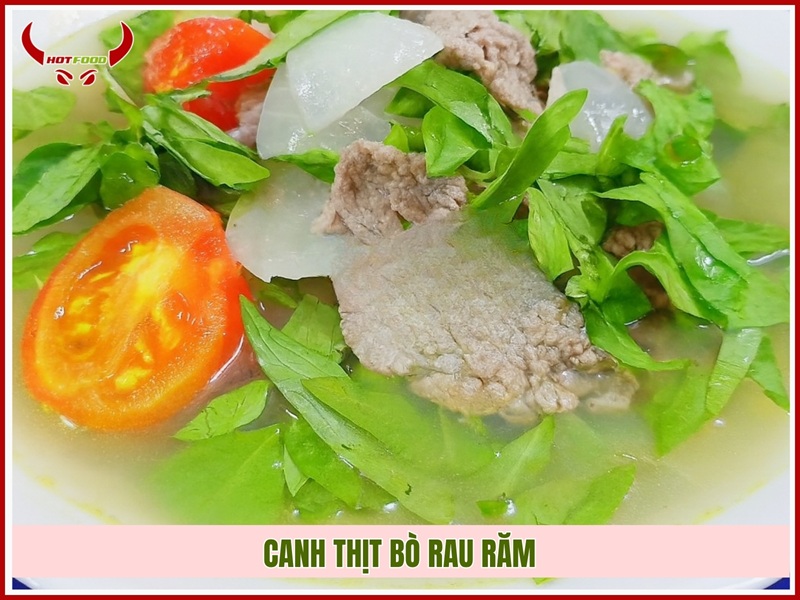 Canh thịt bò rau răm