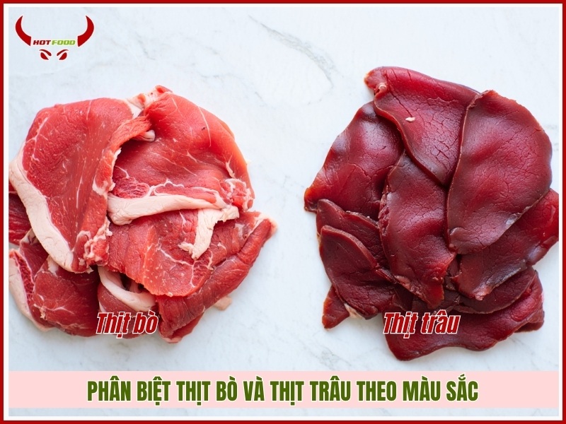 cách phân biệt thịt bò và thịt trâu theo màu sắc