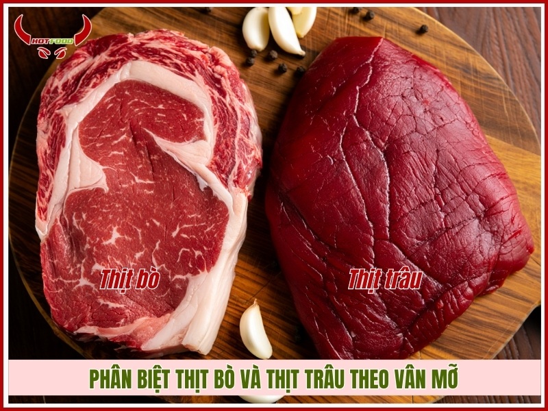 cách phân biệt thịt bò và thịt trâu theo vân mỡ