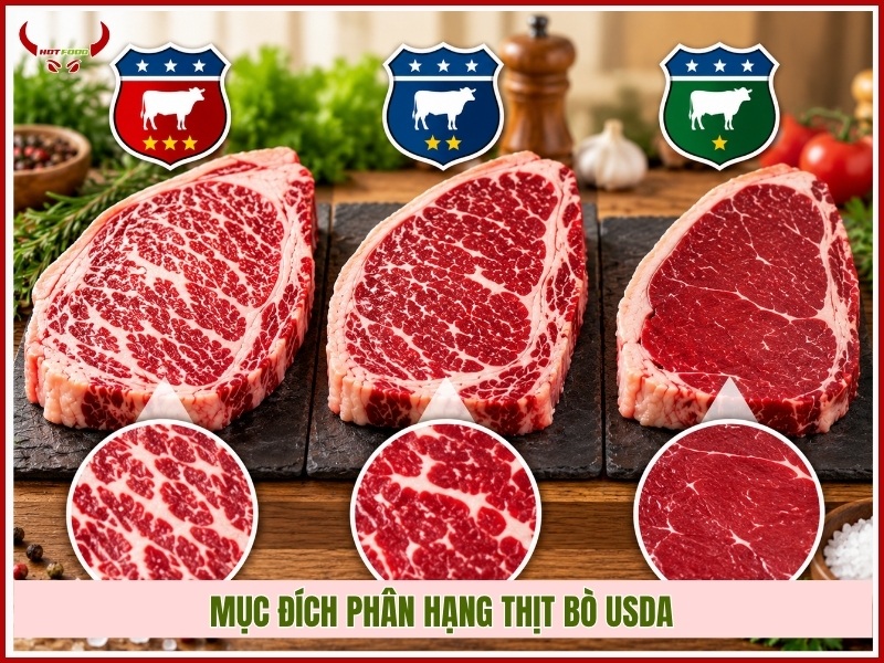 Mục đích phân hạng thịt bò USDA