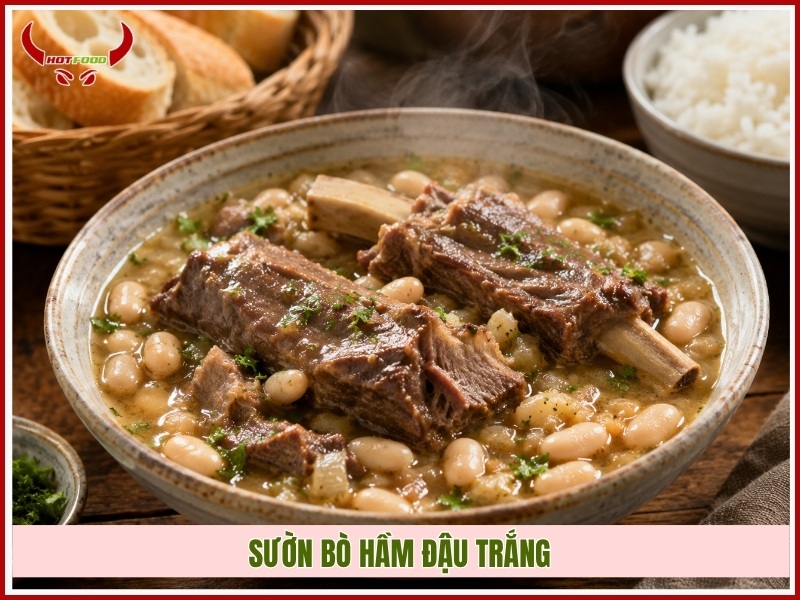 Sườn bò hầm đậu trắng