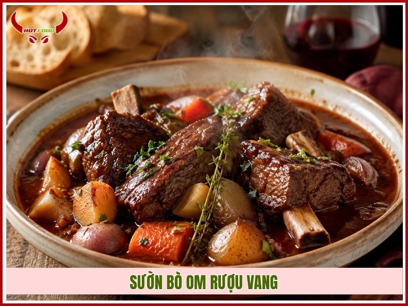 Sườn bò om rượu vang