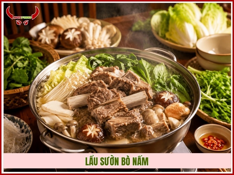 Lẩu sườn bò nấm