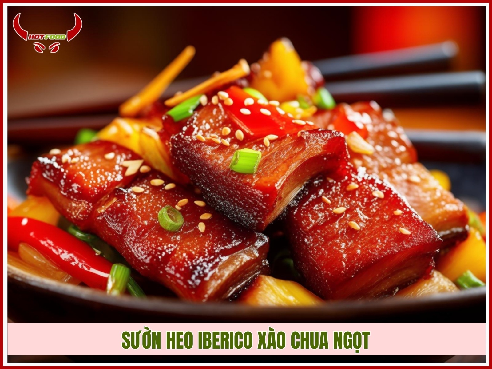 suon heo iberico xao chua ngot