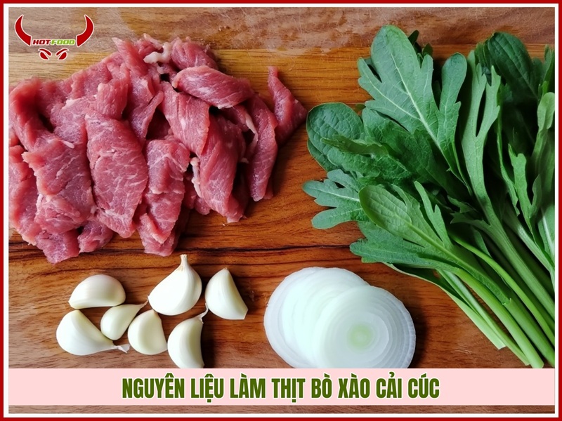 Nguyen lieu lam thit bo xao cai cuc