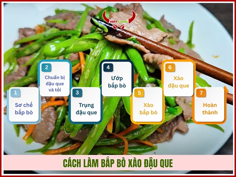 Cách làm bắp bò xào đậu que
