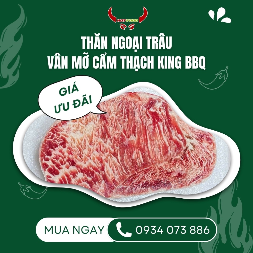Đặc điểm thăn ngoại trâu vân mỡ cẩm thạch King BBQ