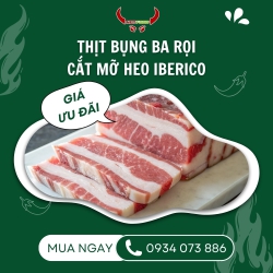 Thịt bụng ba rọi cắt mỡ heo IBERICO